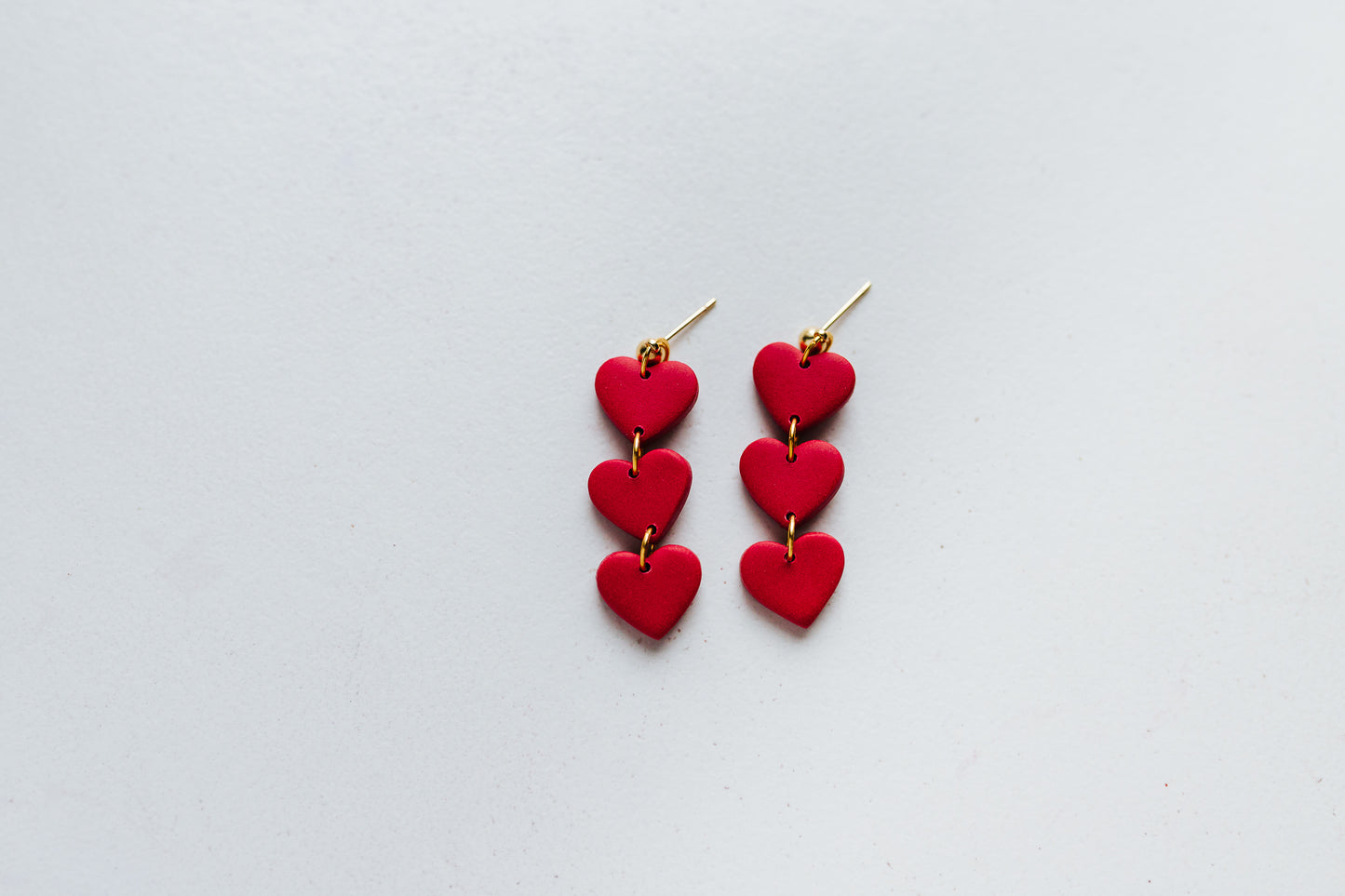Heart Dangles | Handmade Polymer Clay Earrings