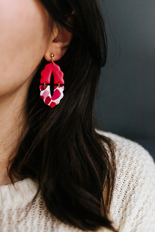 Painted Hot Pink | Handmade Polymer Clay Earrings